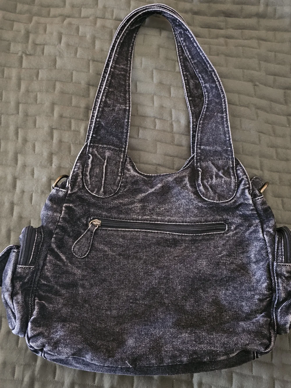 Angel Kiss Acid Wash Gray Hobo Bag